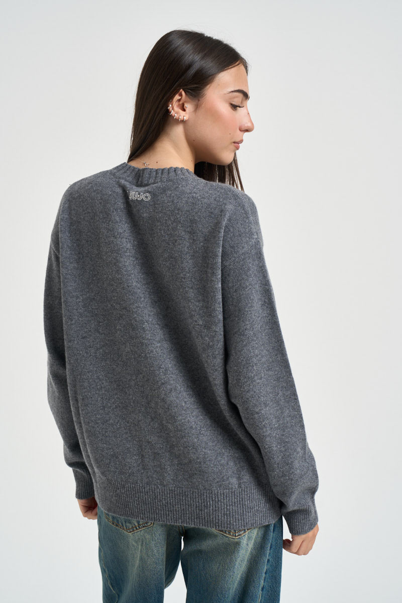 Maglia donna in lana grigia WF6455 MS0099451 LIU JO 