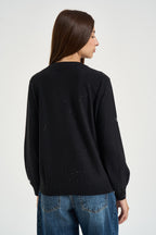 Maglia donna con dettagli lamè nera TF6037 22222 LIU JO SPORT 