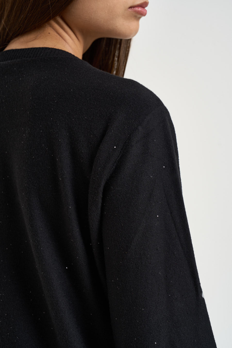 Maglia donna con dettagli lamè nera TF6037 22222 LIU JO SPORT 