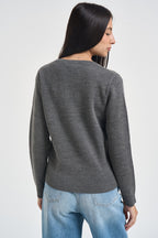 Maglia donna fantasia con paillettes grigia TF6156 D3031 LIU JO SPORT 