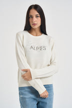 Maglia donna girocollo panna TF6160 L9508 LIU JO SPORT 