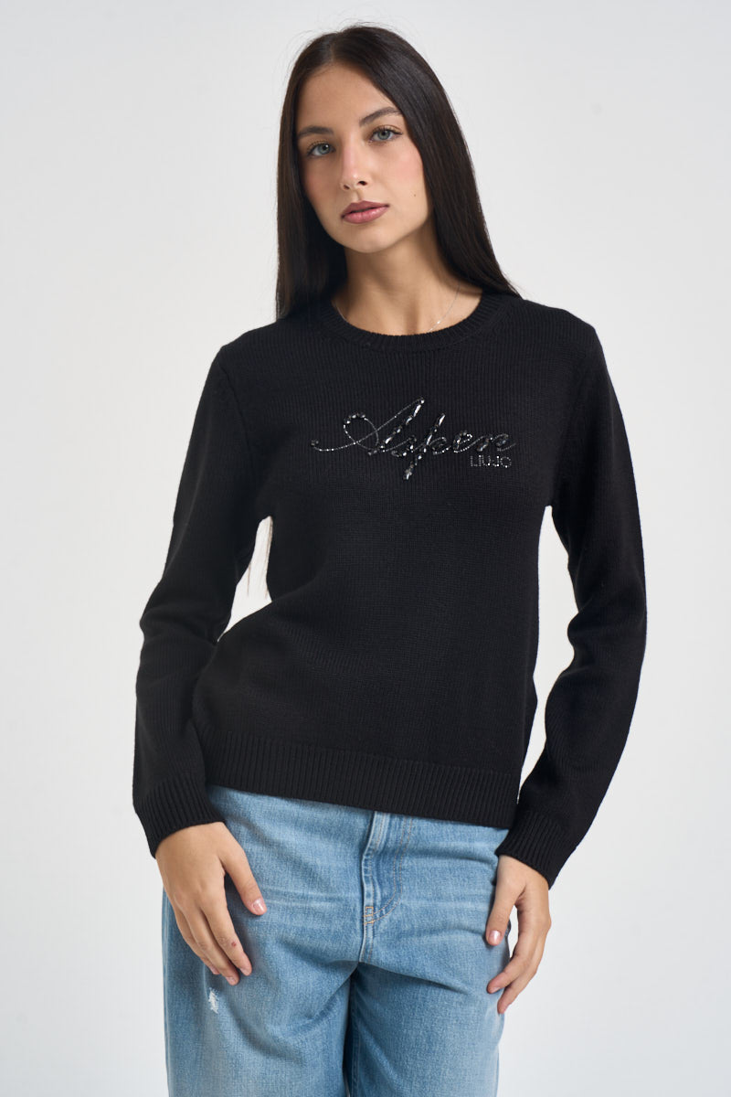 Maglia donna girocollo nera TF6160 L9584 LIU JO SPORT 
