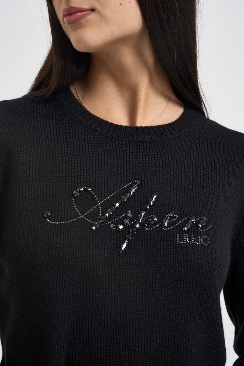 Maglia donna girocollo nera TF6160 L9584 LIU JO SPORT 