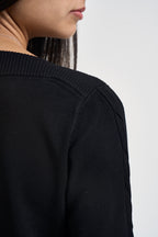 Maglia donna con scollo a barca nera TF6189 A3521 LIU JO SPORT 