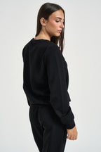 Felpa donna a girocollo nera TF6206 22222 LIU JO SPORT 
