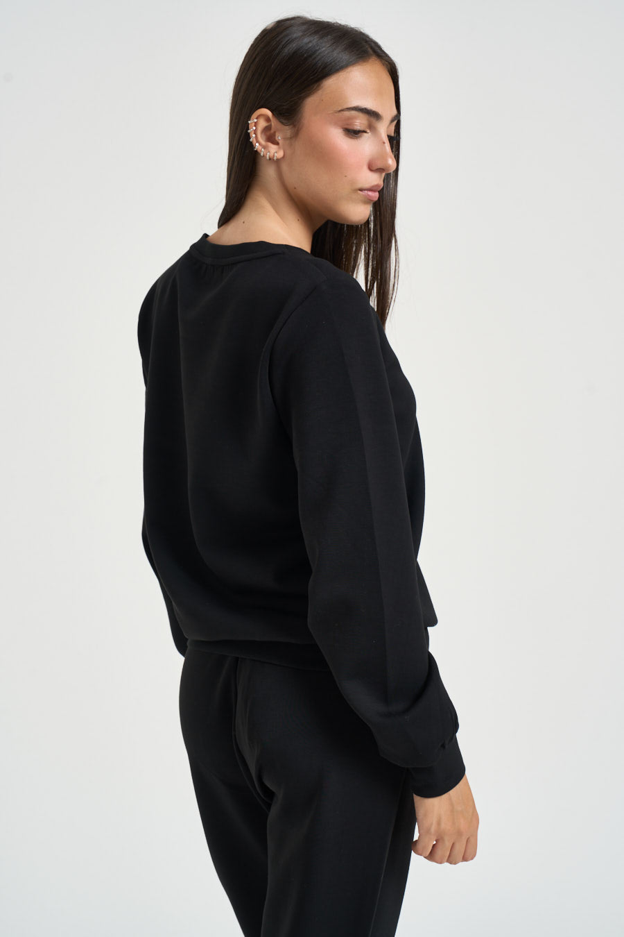 Felpa donna a girocollo nera TF6206 22222 LIU JO SPORT 