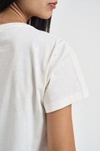 T-shirt donna con applicazioni gioello bianca TF6241 L9507 LIU JO SPORT 