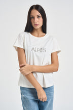 T-shirt donna girocollo bianca TF6241 L9508 LIU JO SPORT 