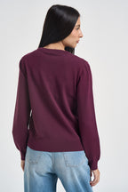 Maglia donna con logo gioiello bordeaux. TF6261 L9625 LIU JO SPORT 