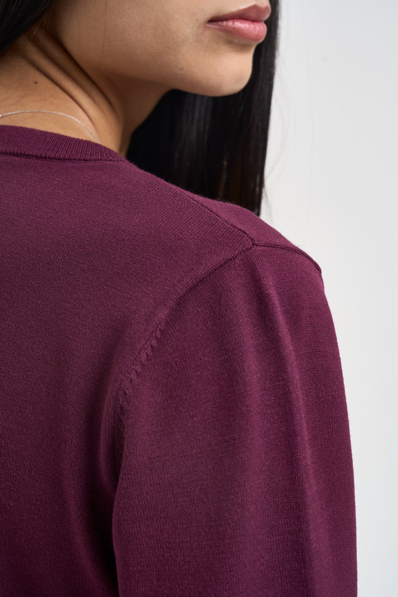Maglia donna con logo gioiello bordeaux. TF6261 L9625 LIU JO SPORT 