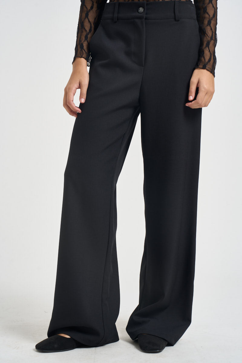 Pantalone donna a palazzo nero 09911 NERO LOKITA MILANO 