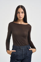 Maglia donna collo a barca moro 12635 MORO LOKITA MILANO 