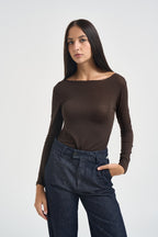 Maglia donna collo a barca moro 12635 MORO LOKITA MILANO 