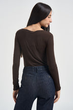 Maglia donna collo a barca moro 12635 MORO LOKITA MILANO 
