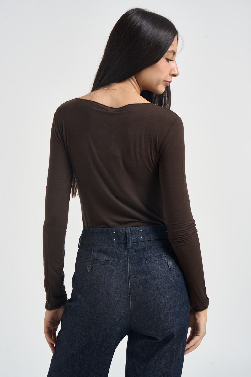 Maglia donna collo a barca moro 12635 MORO LOKITA MILANO 