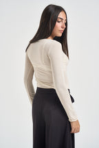 Maglia donna collo a barca panna 12635 PANNA LOKITA MILANO 