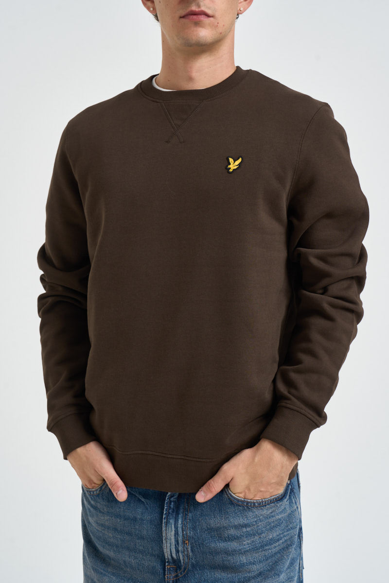 Felpa uomo girocollo marrone ML1131V Y176 LYLE & SCOTT 