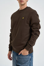 Felpa uomo girocollo marrone ML1131V Y176 LYLE & SCOTT 