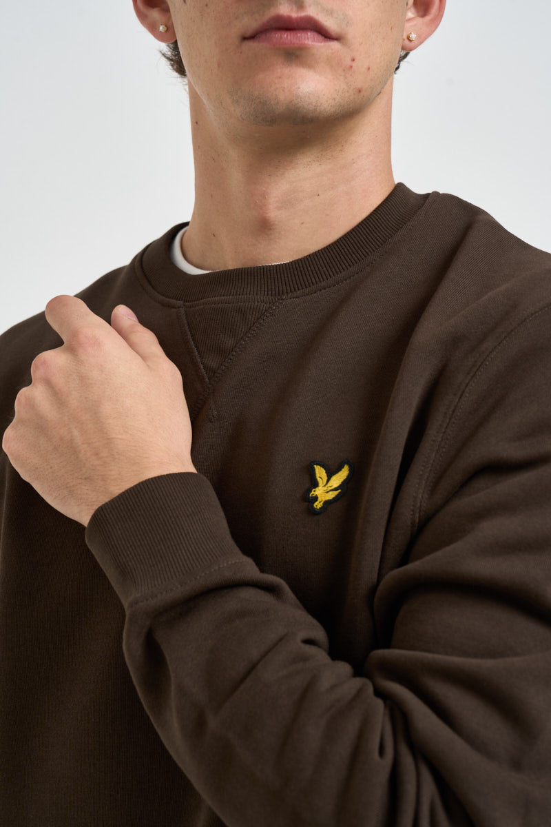 Felpa uomo girocollo marrone ML1131V Y176 LYLE & SCOTT 