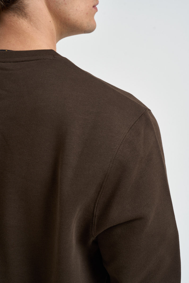 Felpa uomo girocollo marrone ML1131V Y176 LYLE & SCOTT 