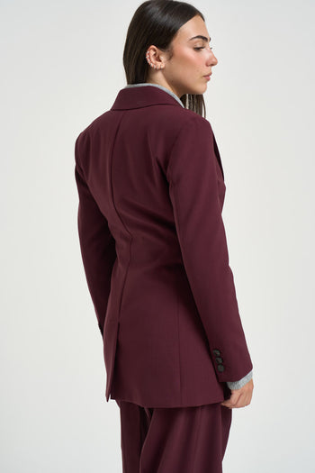 Giacca donna doppiopetto bordeaux - 5
