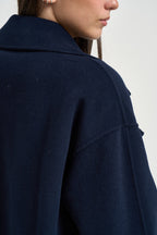 Giacca donna corta doppiopetto blu notte DESERTO NAVY MARELLA 
