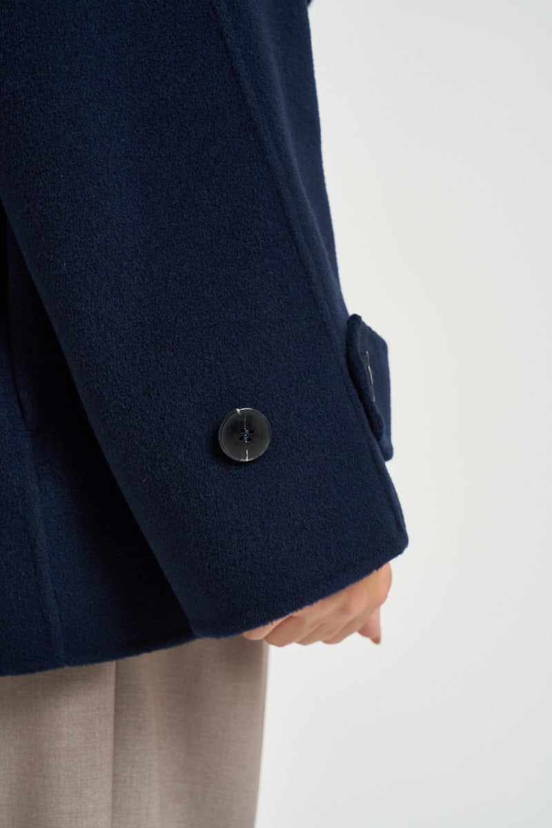 Giacca donna corta doppiopetto blu notte DESERTO NAVY MARELLA 