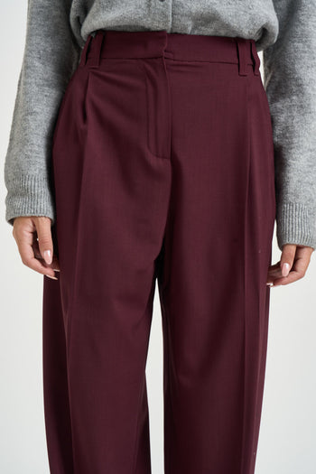 Pantalone donna palazzo bordeaux - 3