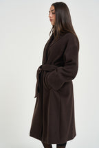 Cappotto donna lungo con cinta moro SAGGIO MARRONE MARELLA 