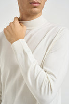 Maglia uomo dolcevita a mezzo collo bianca MK20012 LATTE MARKUP 