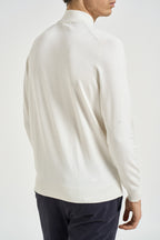Maglia uomo dolcevita a mezzo collo bianca MK20012 LATTE MARKUP 