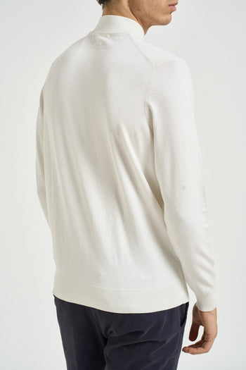Maglia uomo dolcevita a mezzo collo bianca - 3
