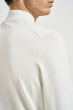Maglia uomo dolcevita a mezzo collo bianca MK20012 LATTE MARKUP 