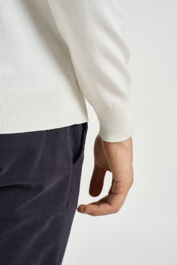 Maglia uomo dolcevita a mezzo collo bianca - 5