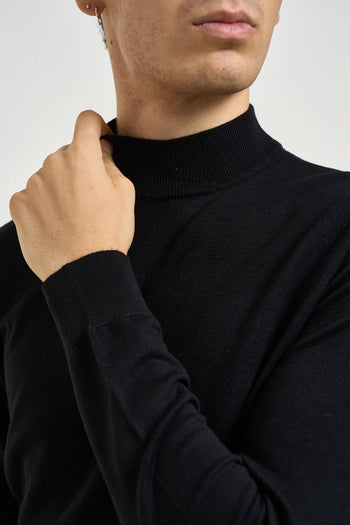 Maglia uomo dolcevita a mezzo collo nera - 3