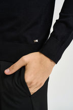Maglia uomo dolcevita a mezzo collo nera MK20012 NERO MARKUP 