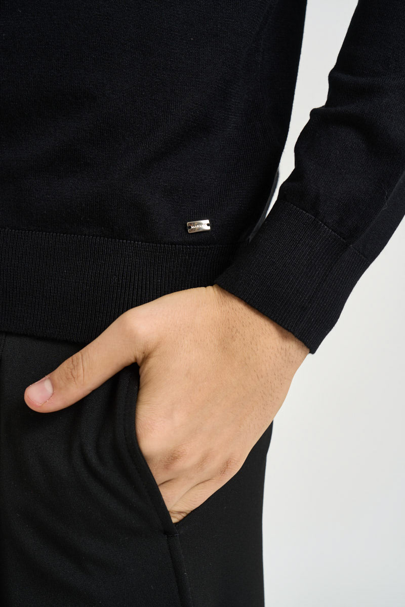 Maglia uomo dolcevita a mezzo collo nera MK20012 NERO MARKUP 
