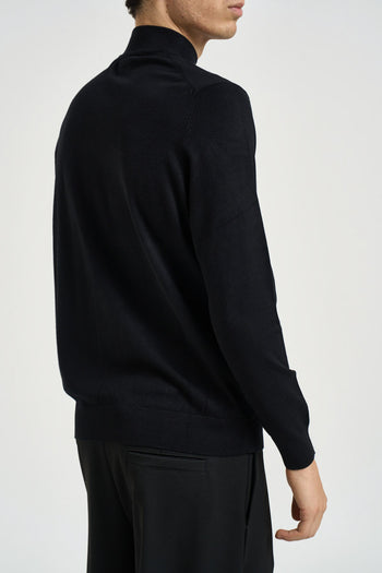Maglia uomo dolcevita a mezzo collo nera - 5