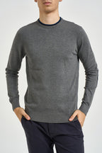 Maglia uomo girocollo con toppe grigio MK20028 GRIGIOMEL MARKUP 