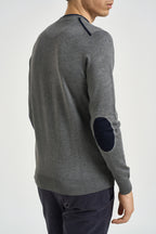 Maglia uomo girocollo con toppe grigio MK20028 GRIGIOMEL MARKUP 