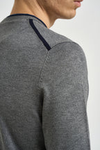 Maglia uomo girocollo con toppe grigio MK20028 GRIGIOMEL MARKUP 