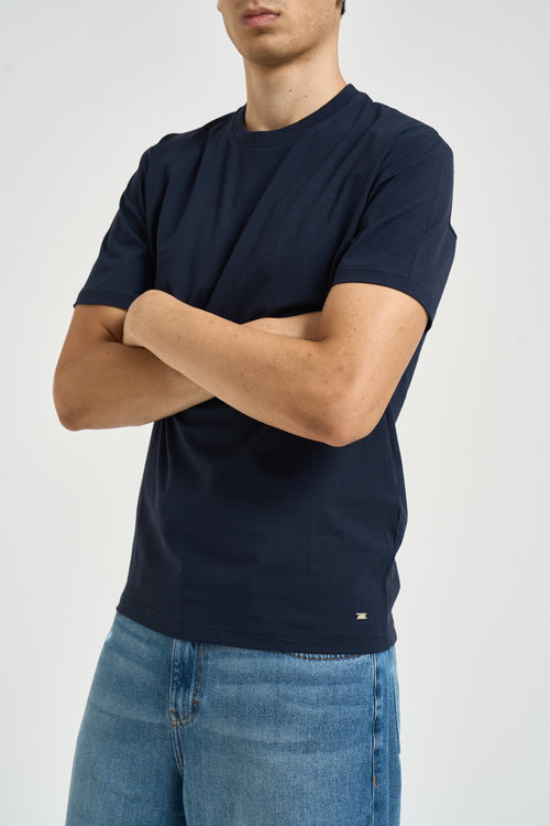 T-shirt uomo girocollo blu notte - 2