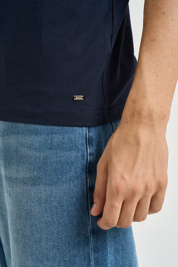 T-shirt uomo girocollo blu notte - 4