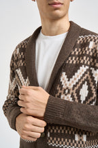Cardigan uomo con bottoni fantasia multicolor moro MK2900074 TORTORA MARKUP 