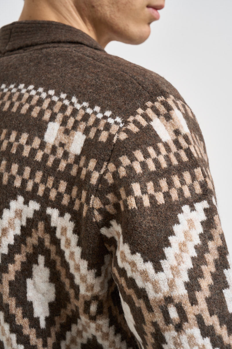 Cardigan uomo con bottoni fantasia multicolor moro MK2900074 TORTORA MARKUP 