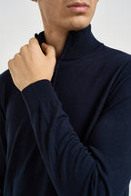 Maglia uomo collo alto con mezza zip blu MK9900018 BLU MARKUP 