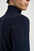 Maglia uomo collo alto con mezza zip blu MK9900018 BLU MARKUP 