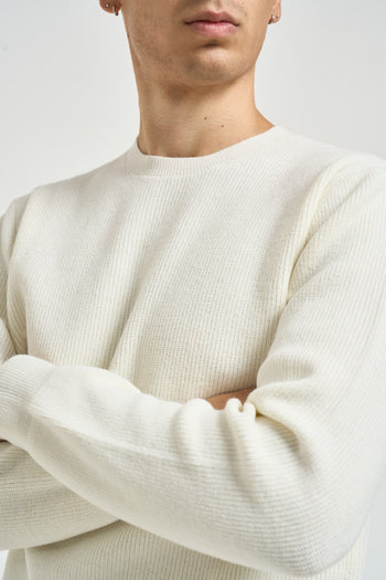 Maglia uomo a costa inglese panna - 3