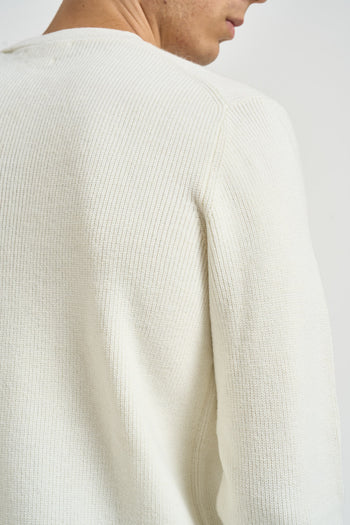 Maglia uomo a costa inglese panna - 5