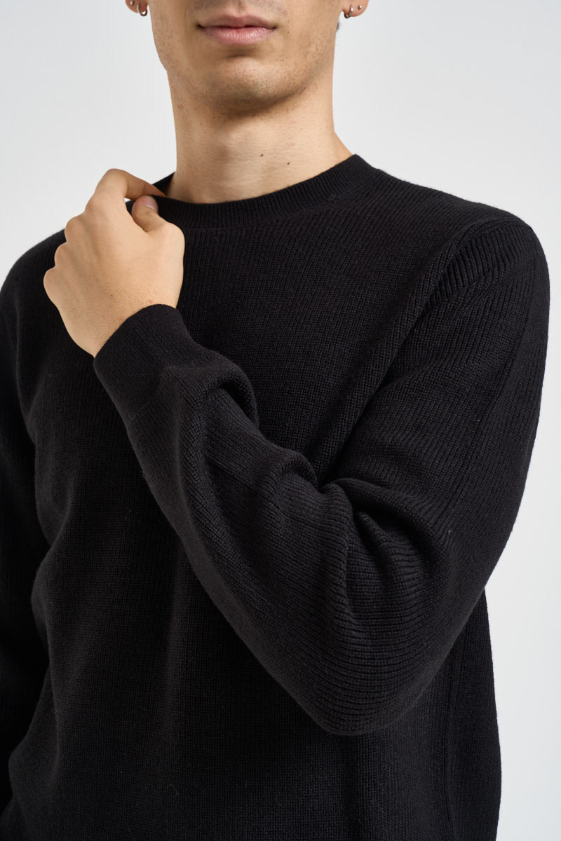 Maglia uomo a costa inglese nera MK9900029 NERO MARKUP 